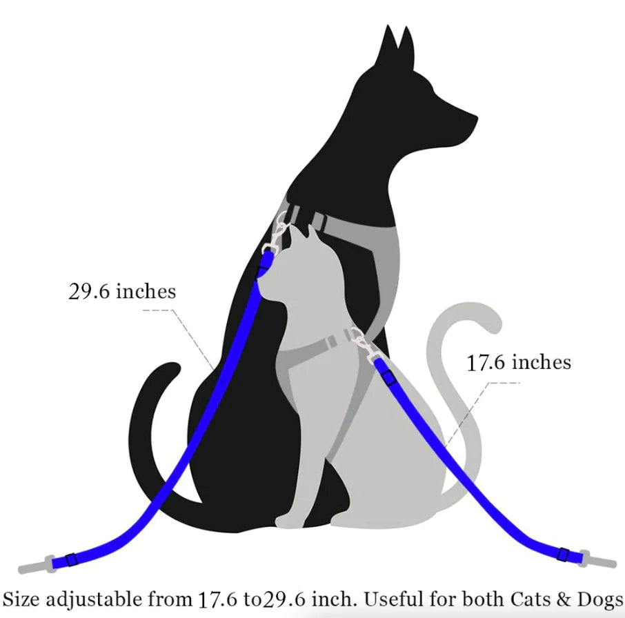 Pet Car Seatbelt Set – 2 Pack Adjustable Safety Harness for Cats and Dogs