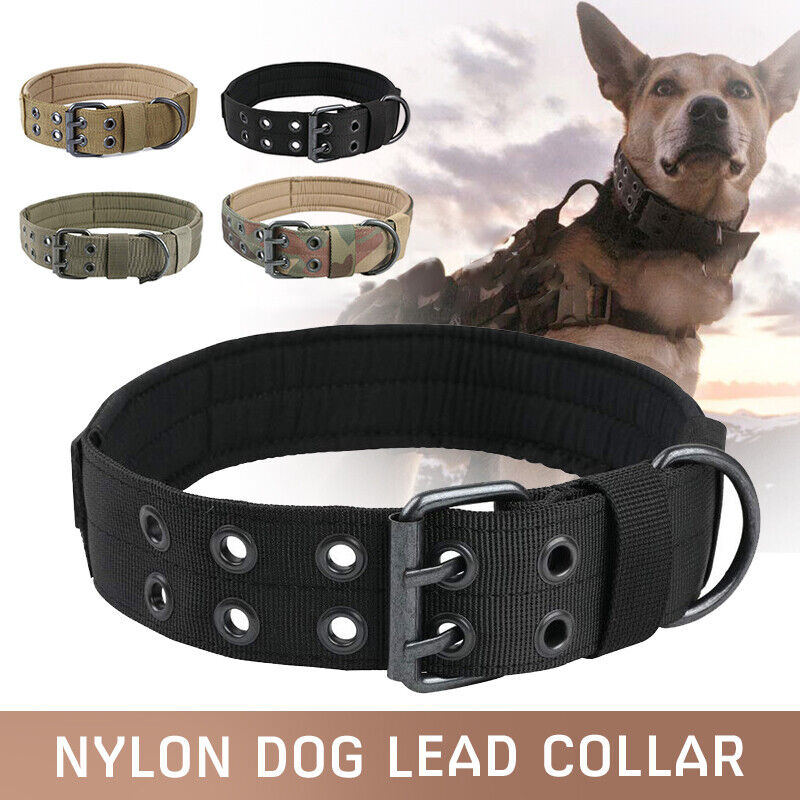 Military Tactical Dog Collar – Large 2" Nylon Collar with Metal Buckle