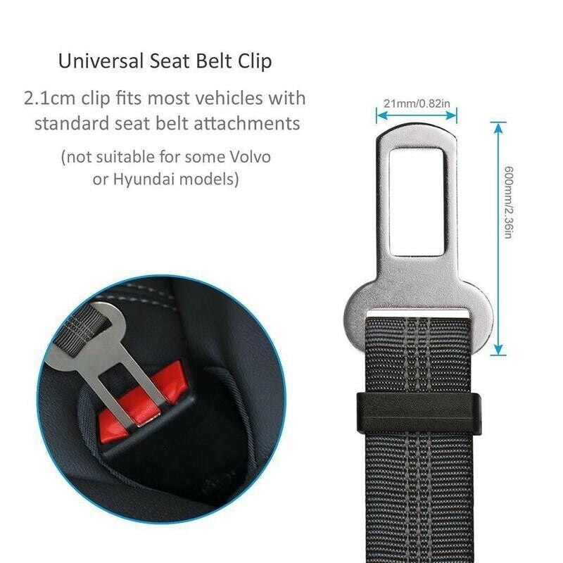 Pet Car Seatbelt Set – 2 Pack Adjustable Safety Harness for Cats and Dogs