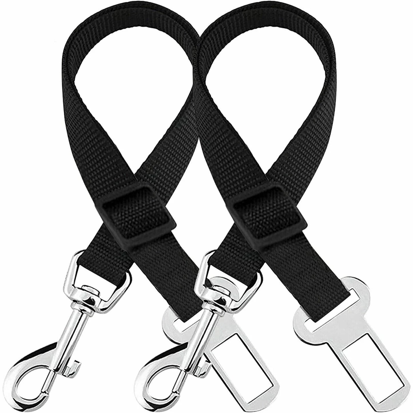 Pet Car Seatbelt Set – 2 Pack Adjustable Safety Harness for Cats and Dogs
