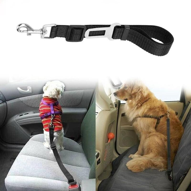Pet Car Seatbelt Set – 2 Pack Adjustable Safety Harness for Cats and Dogs