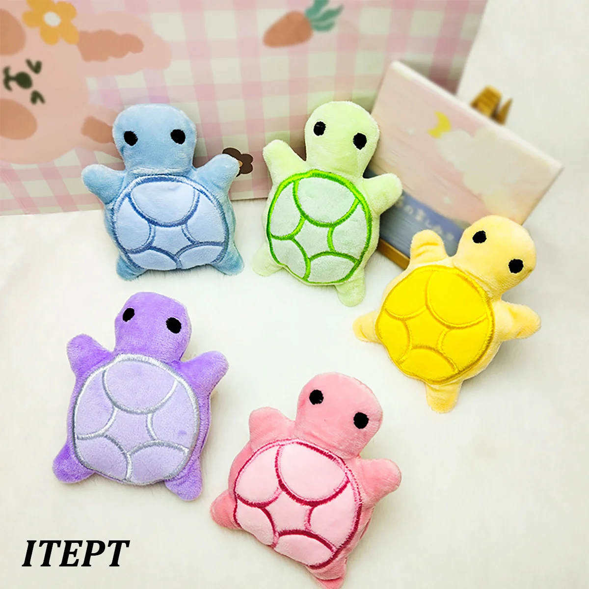 Mini Squeaky Turtle Dog Toy – Soft Plush Teething Toy for Puppies