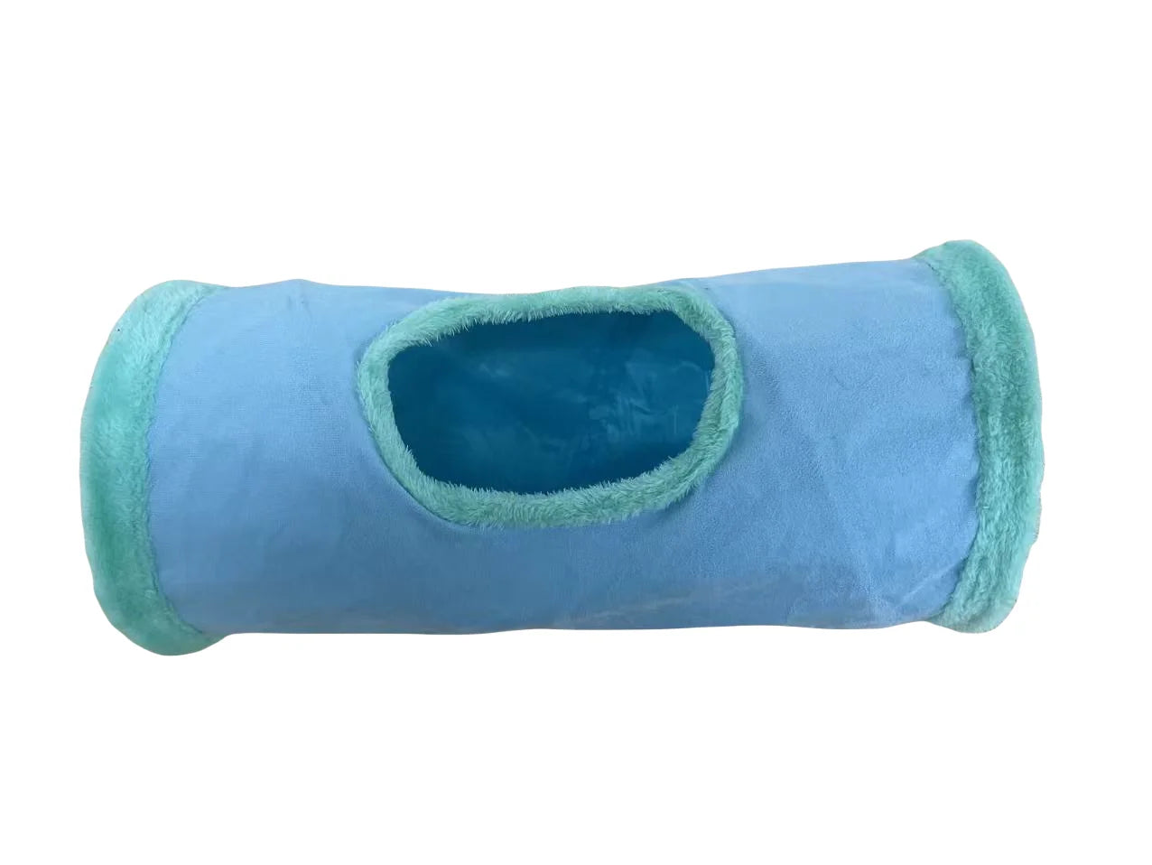Collapsible Suede Cat Tunnel – Winter Play & Hide Tunnel for Kittens, Puppies & Rabbits (2-Way/3-Way)
