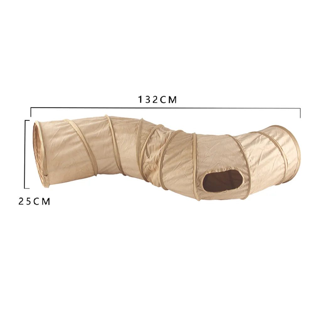 Collapsible Suede Cat Tunnel – Winter Play & Hide Tunnel for Kittens, Puppies & Rabbits (2-Way/3-Way)