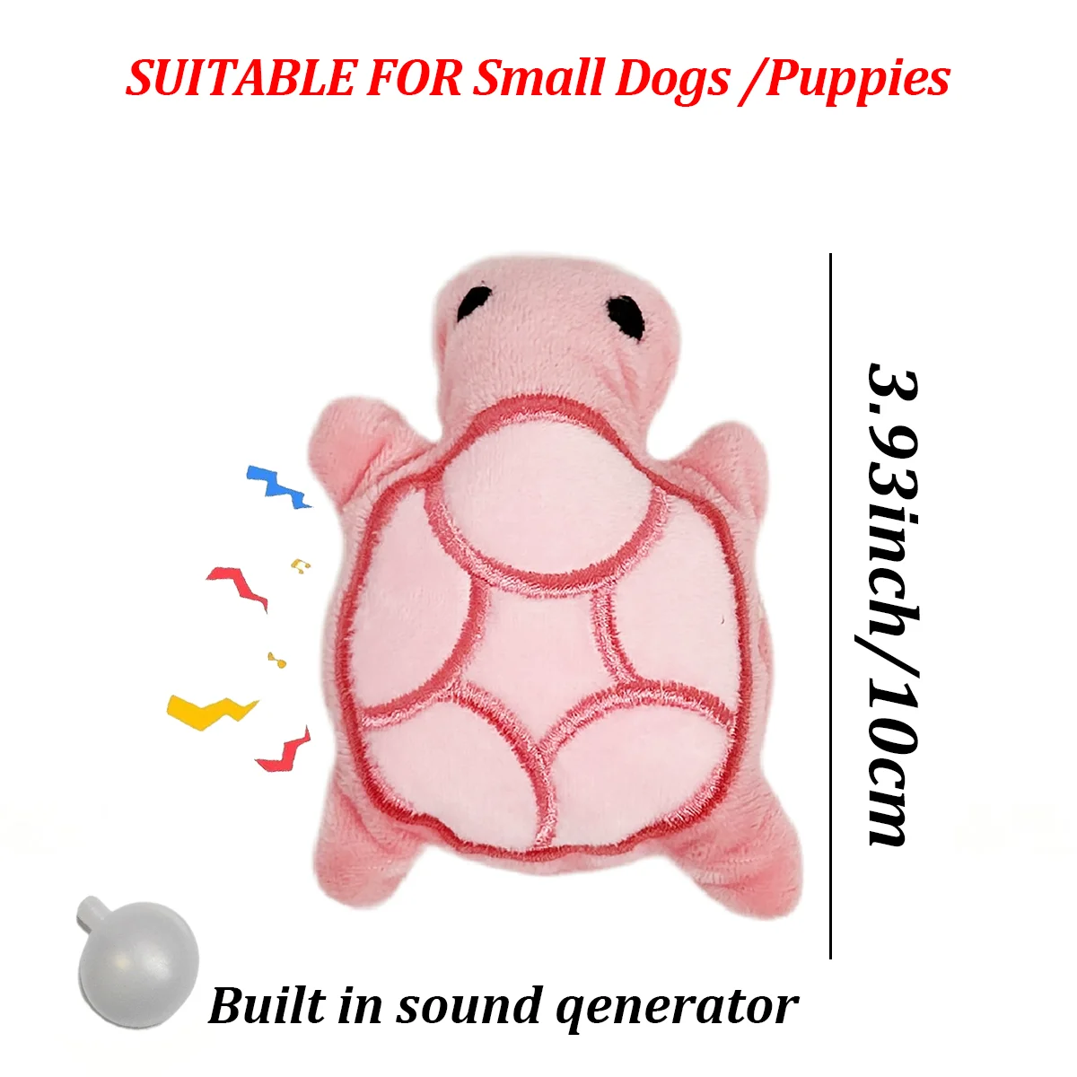 Mini Squeaky Turtle Dog Toy – Soft Plush Teething Toy for Puppies