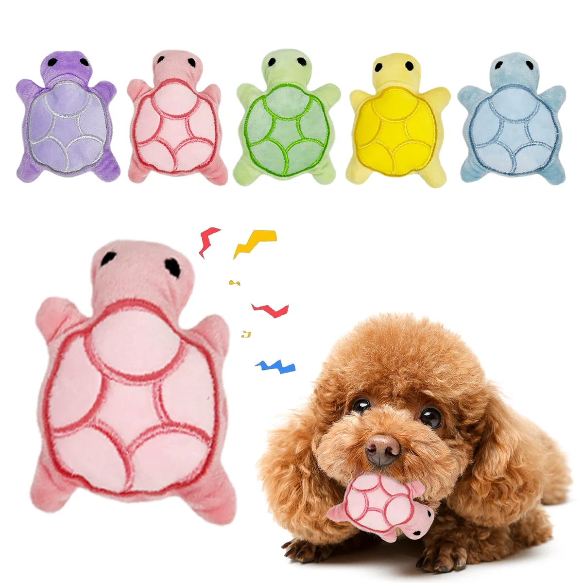 Mini Squeaky Turtle Dog Toy – Soft Plush Teething Toy for Puppies
