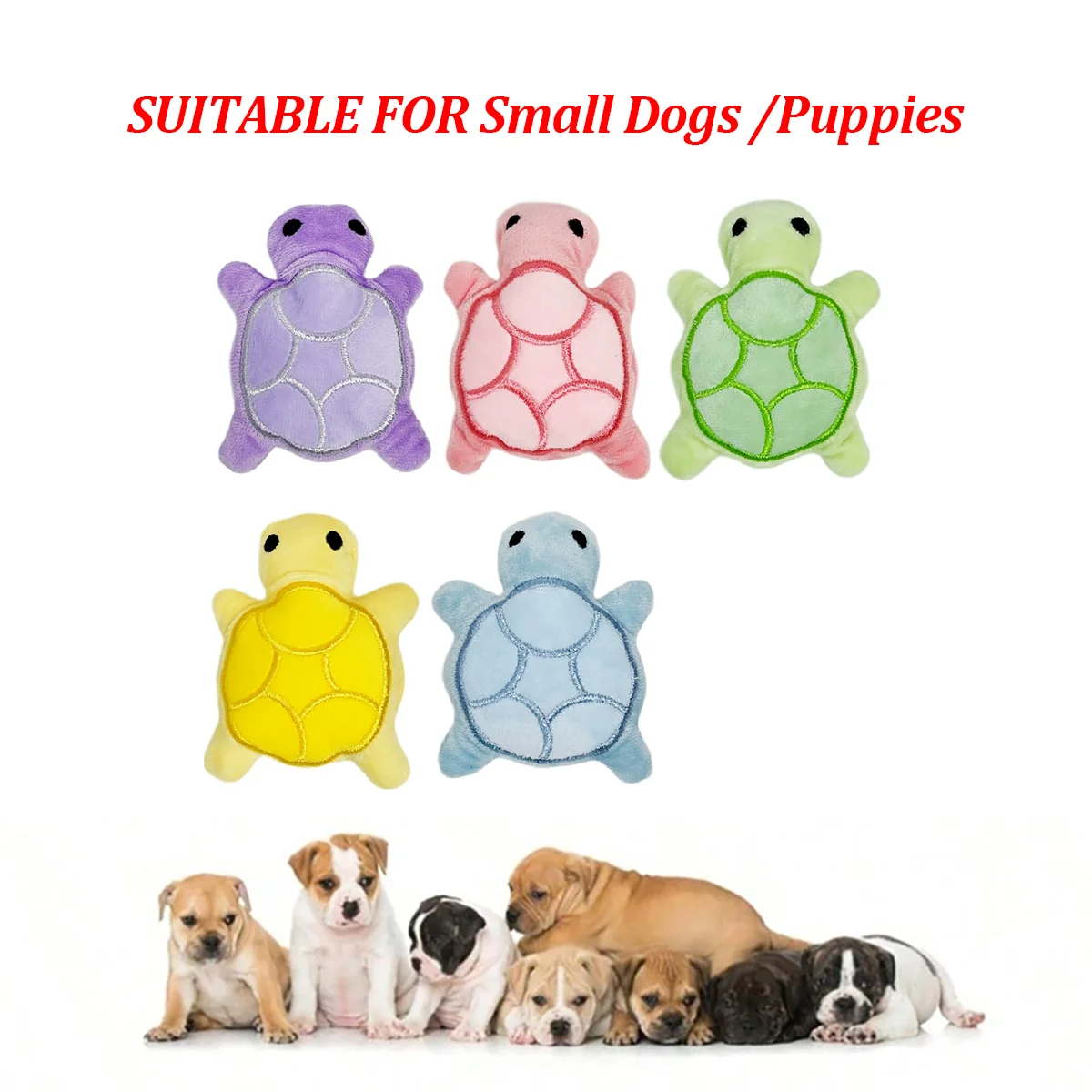 Mini Squeaky Turtle Dog Toy – Soft Plush Teething Toy for Puppies