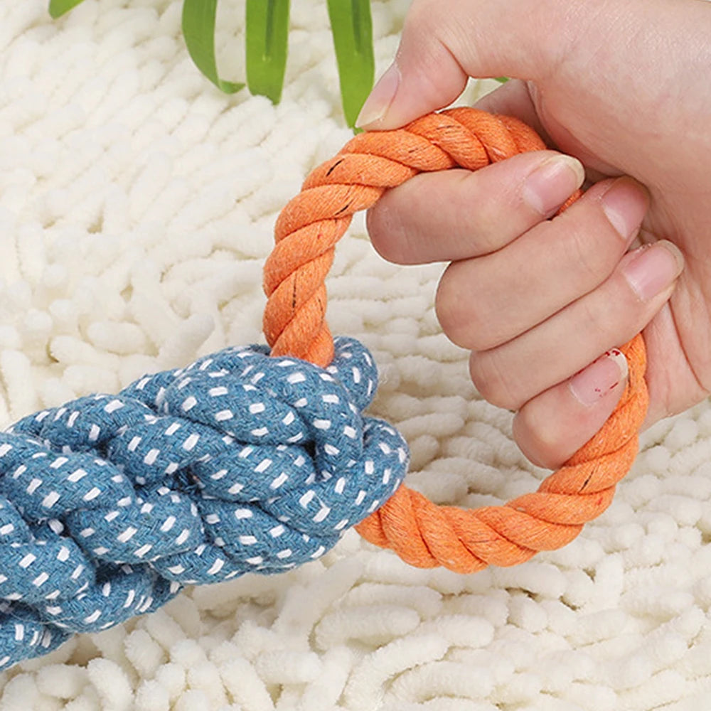Natural Handwoven Dog Toy – Rope Chew for Teeth Cleaning & Fun