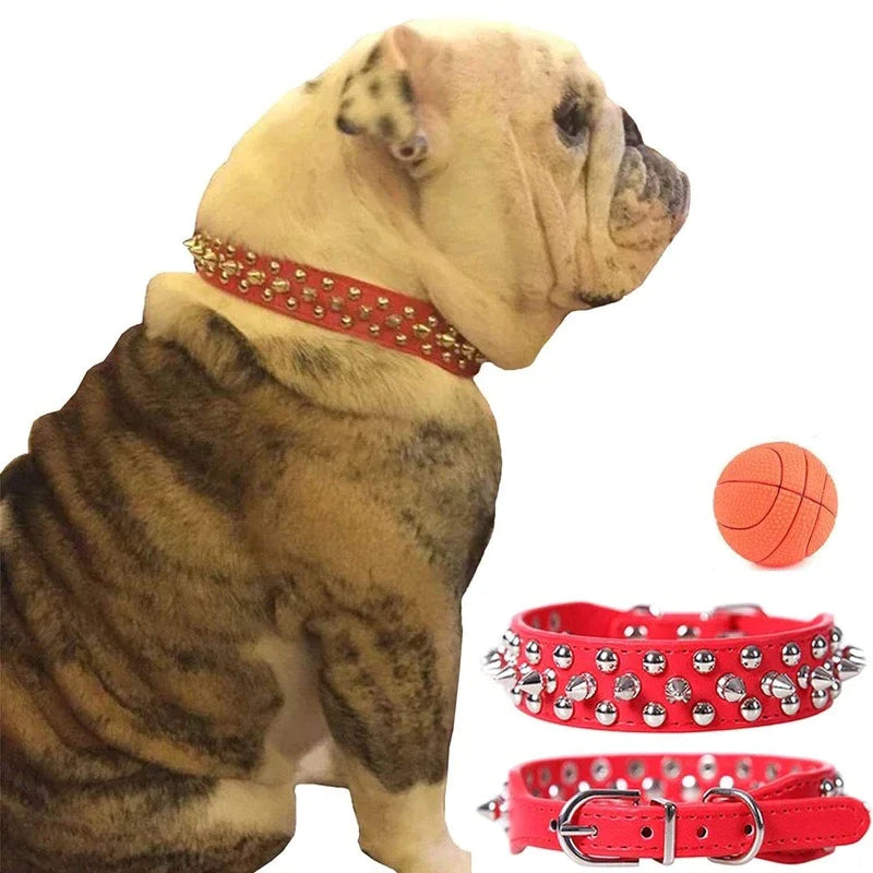 Spiked Studded Leather Dog Collar