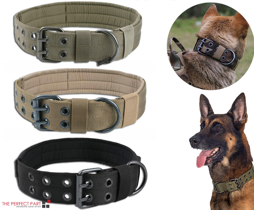 Military Tactical Dog Collar – Large 2" Nylon Collar with Metal Buckle