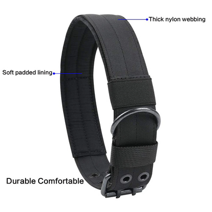 Military Tactical Dog Collar – Large 2" Nylon Collar with Metal Buckle