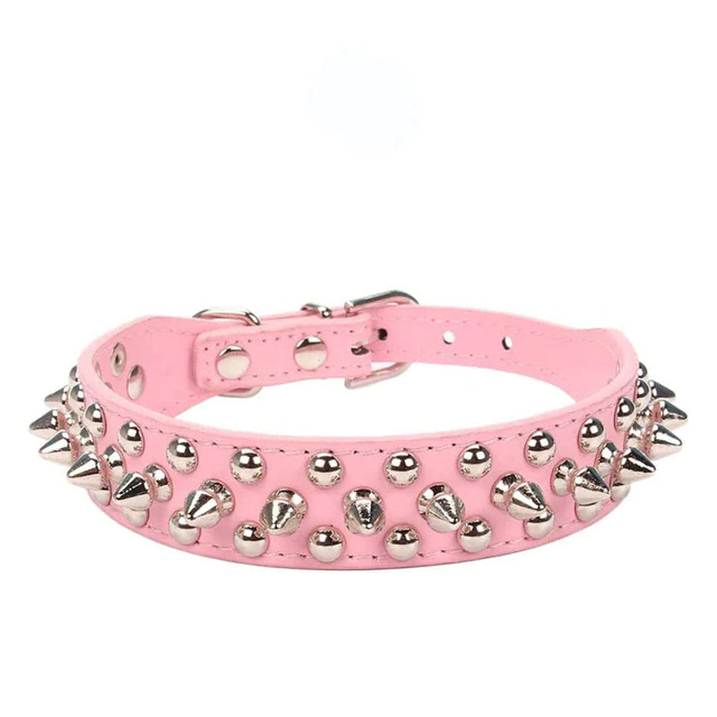 Spiked Studded Leather Dog Collar 