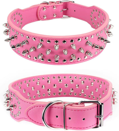 Spiked Studded Leather Dog Collar 