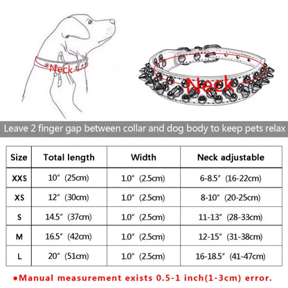 Spiked Studded Leather Dog Collar 