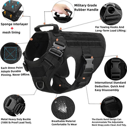 Tactical Military Dog Harness and Leash Set for All Breeds Dogs