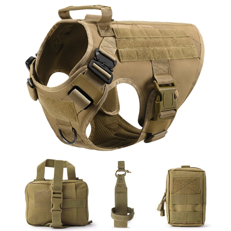 Tactical Military Dog Harness and Leash Set for All Breeds Dogs