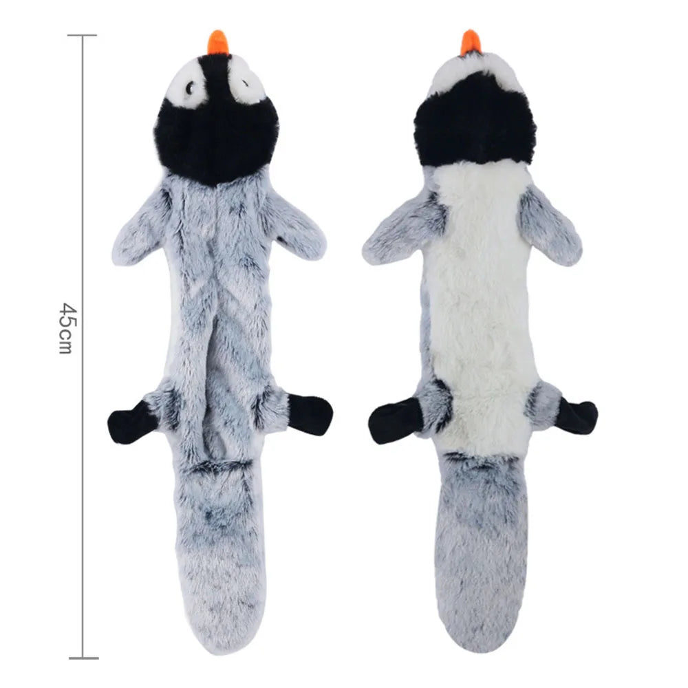 Stuffingless Plush Dog Toy – Squeaky, Durable Chew Toy with Crinkle Sound