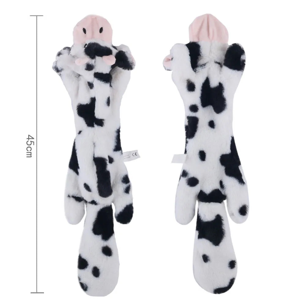 Stuffingless Plush Dog Toy – Squeaky, Durable Chew Toy with Crinkle Sound