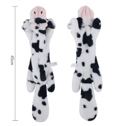 Stuffingless Plush Dog Toy – Squeaky, Durable Chew Toy with Crinkle Sound