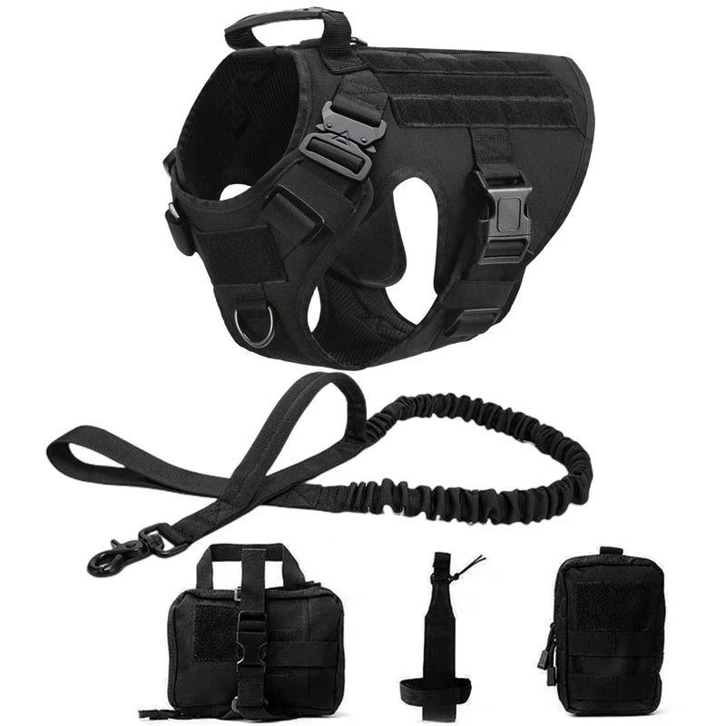 Tactical Military Dog Harness and Leash Set for All Breeds Dogs