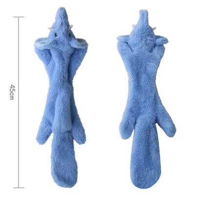 Stuffingless Plush Dog Toy – Squeaky, Durable Chew Toy with Crinkle Sound
