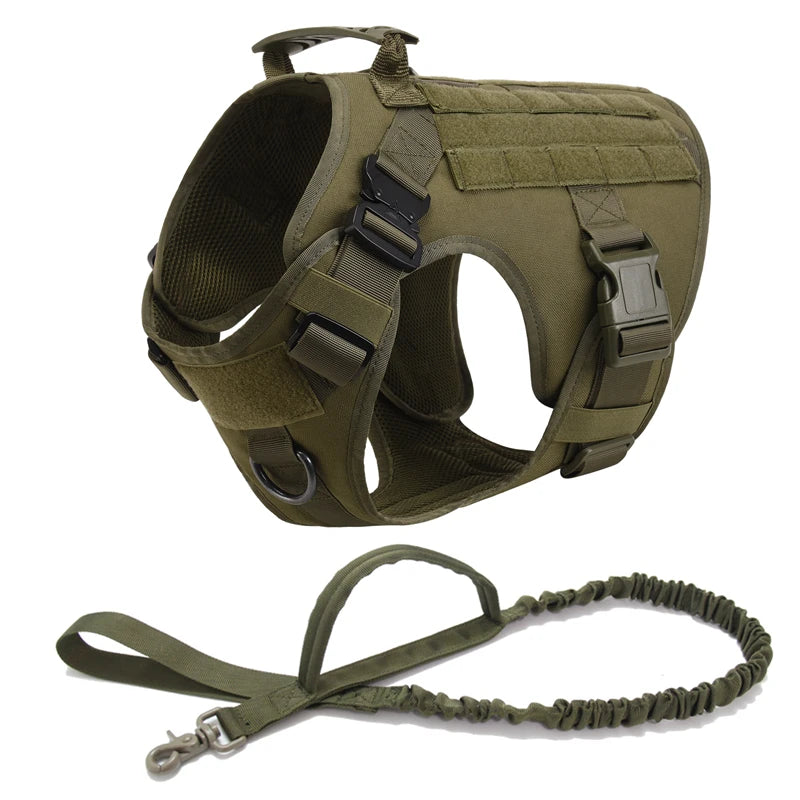 Tactical Military Dog Harness and Leash Set for All Breeds Dogs