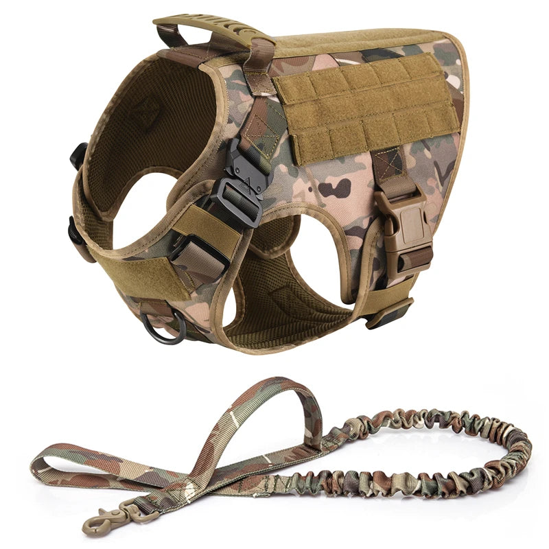 Tactical Military Dog Harness and Leash Set for All Breeds Dogs