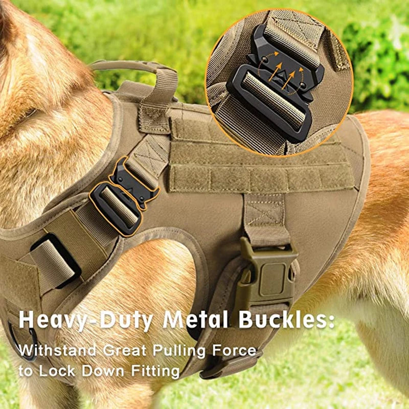 Tactical Military Dog Harness and Leash Set for All Breeds Dogs