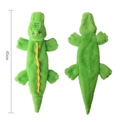 Stuffingless Plush Dog Toy – Squeaky, Durable Chew Toy with Crinkle Sound
