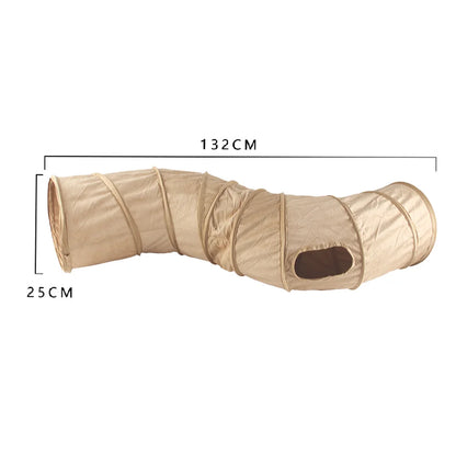 Collapsible Suede Cat Tunnel – Winter Play & Hide Tunnel for Kittens, Puppies & Rabbits (2-Way/3-Way)