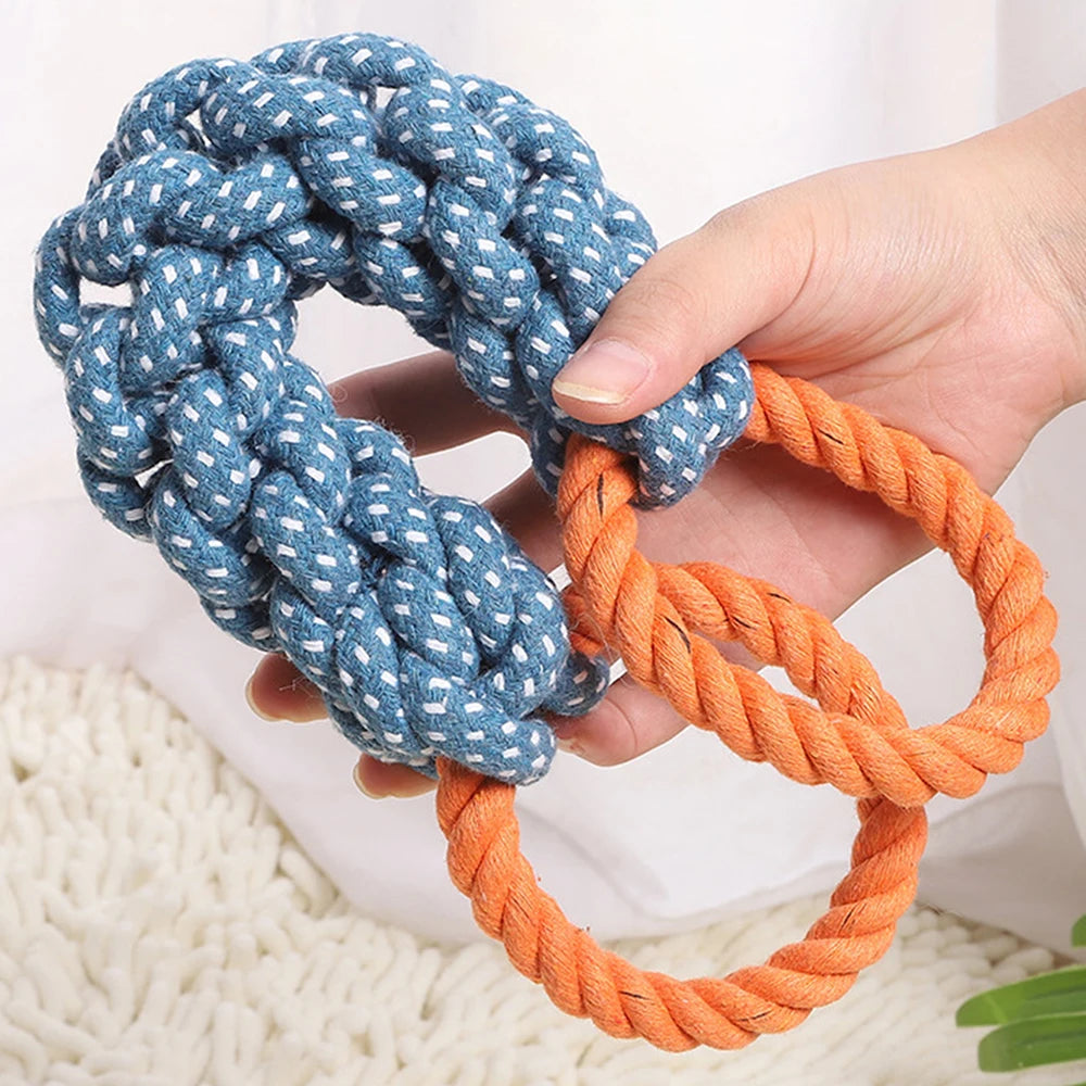 Natural Handwoven Dog Toy – Rope Chew for Teeth Cleaning & Fun