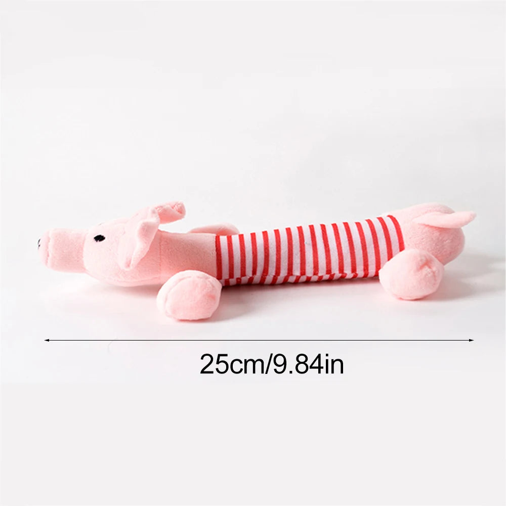 Stuffingless Plush Dog Toy – Squeaky, Durable Chew Toy with Crinkle Sound