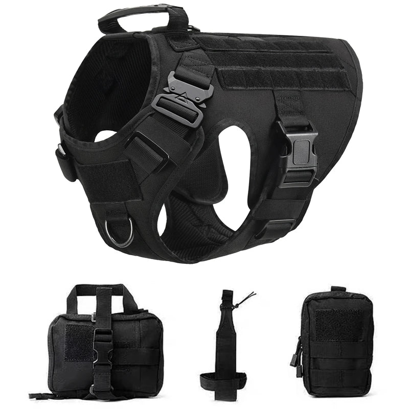 Tactical Military Dog Harness and Leash Set for All Breeds Dogs