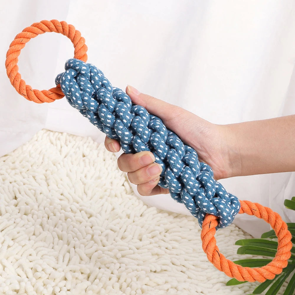 Natural Handwoven Dog Toy – Rope Chew for Teeth Cleaning & Fun