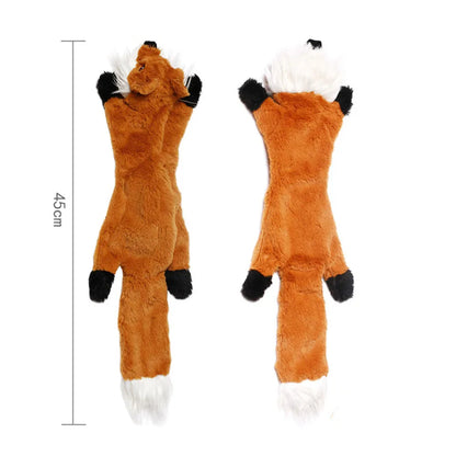 Stuffingless Plush Dog Toy – Squeaky, Durable Chew Toy with Crinkle Sound