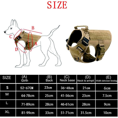 Tactical Military Dog Harness and Leash Set for All Breeds Dogs