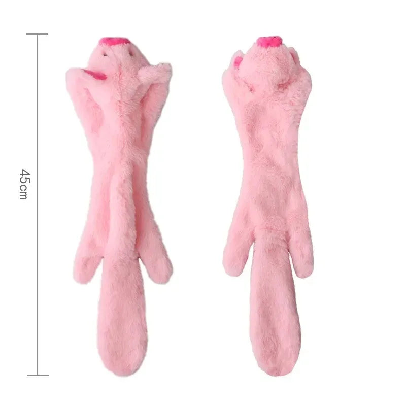 Stuffingless Plush Dog Toy – Squeaky, Durable Chew Toy with Crinkle Sound