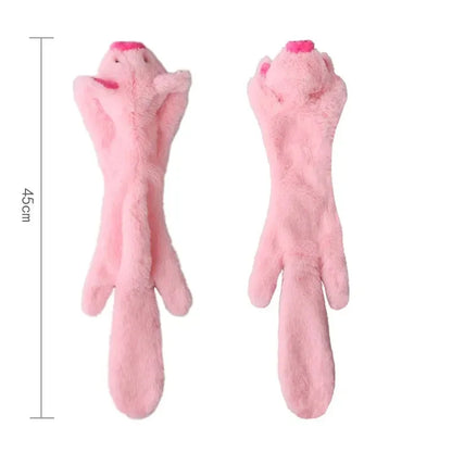 Stuffingless Plush Dog Toy – Squeaky, Durable Chew Toy with Crinkle Sound