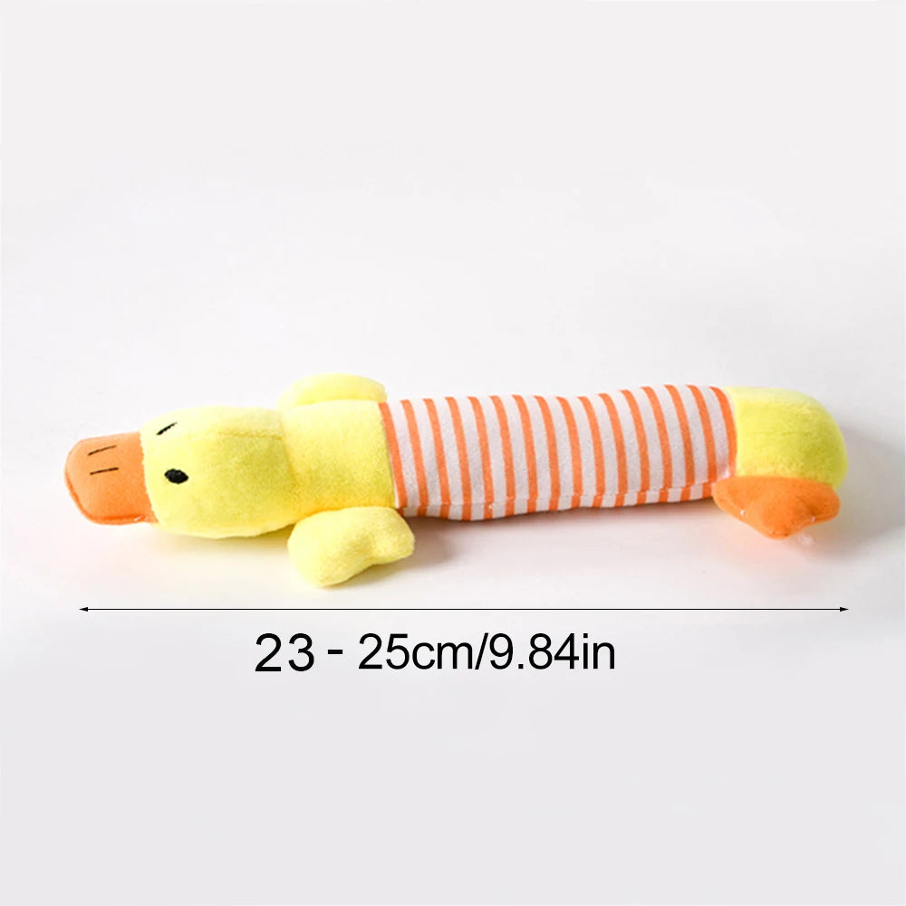 Stuffingless Plush Dog Toy – Squeaky, Durable Chew Toy with Crinkle Sound