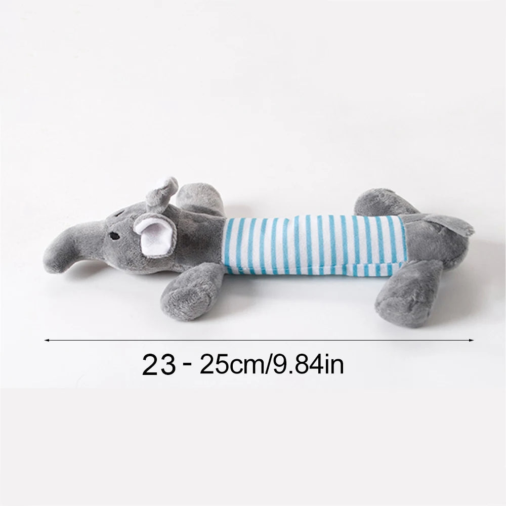 Stuffingless Plush Dog Toy – Squeaky, Durable Chew Toy with Crinkle Sound