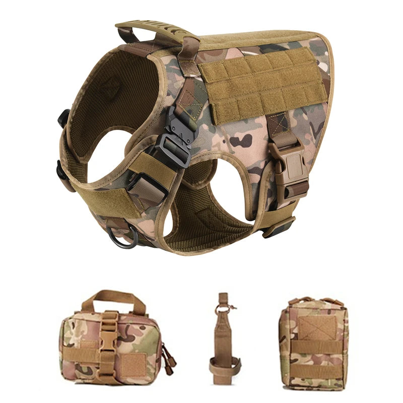 Tactical Military Dog Harness and Leash Set for All Breeds Dogs