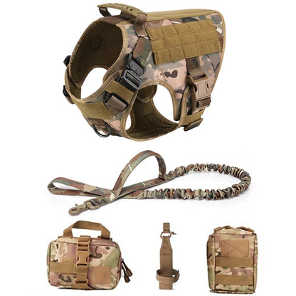 Tactical Military Dog Harness and Leash Set for All Breeds Dogs