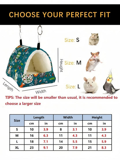 Birdcage Hanging Bed – Plush Winter Nest Tent for Parrots & Small Pets 