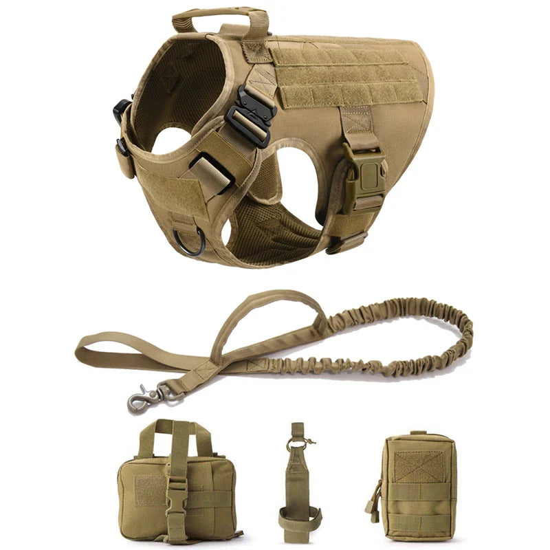 Tactical Military Dog Harness and Leash Set for All Breeds Dogs