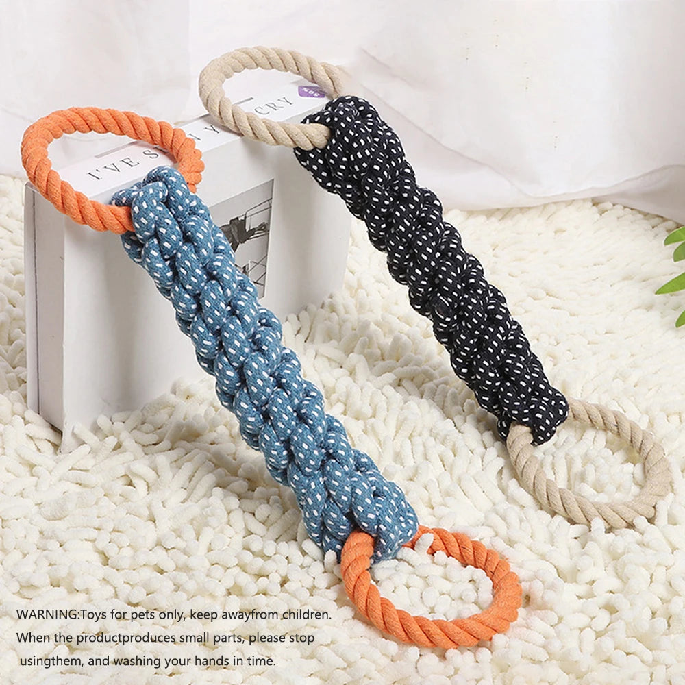 Natural Handwoven Dog Toy – Rope Chew for Teeth Cleaning & Fun
