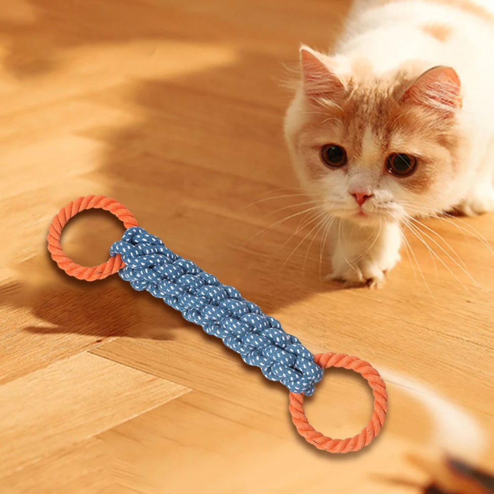 Natural Handwoven Dog Toy – Rope Chew for Teeth Cleaning & Fun