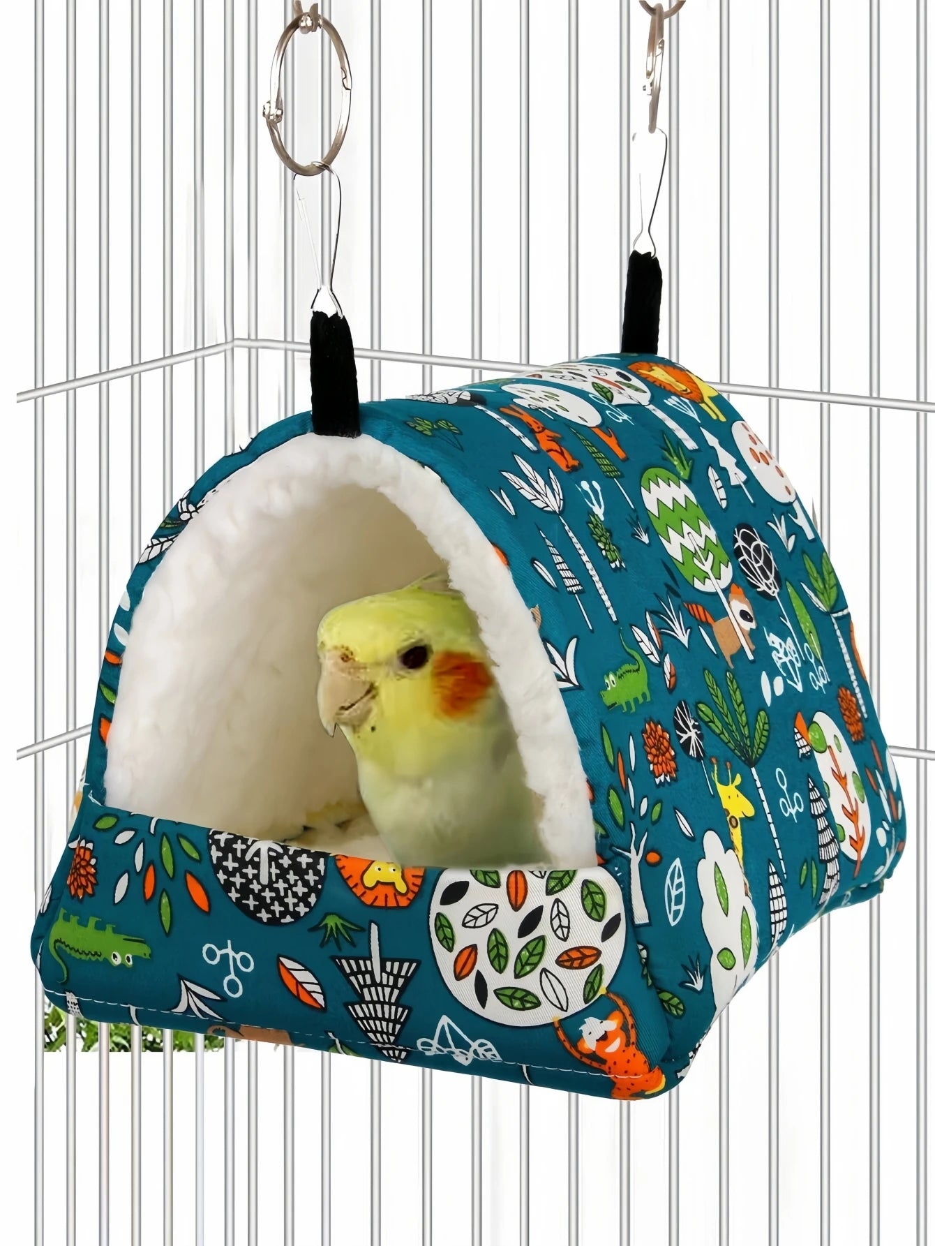 Birdcage Hanging Bed – Plush Winter Nest Tent for Parrots & Small Pets 
