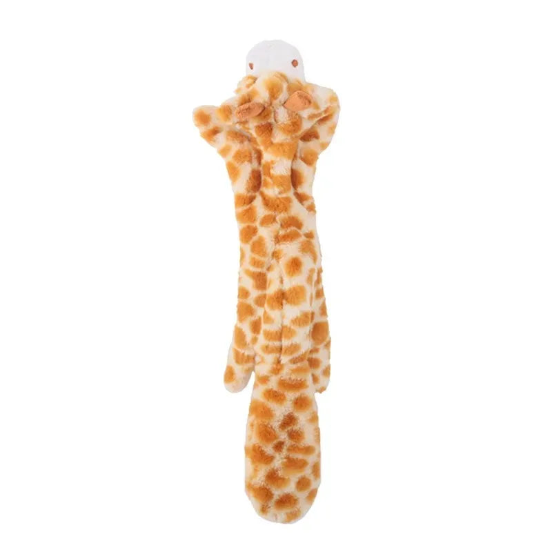 Stuffingless Plush Dog Toy – Squeaky, Durable Chew Toy with Crinkle Sound