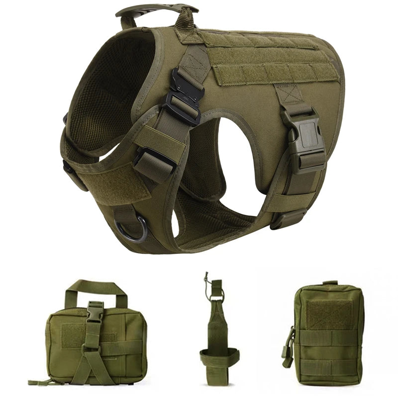 Tactical Military Dog Harness and Leash Set for All Breeds Dogs