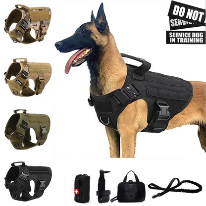 Tactical Military Dog Harness and Leash Set for All Breeds Dogs